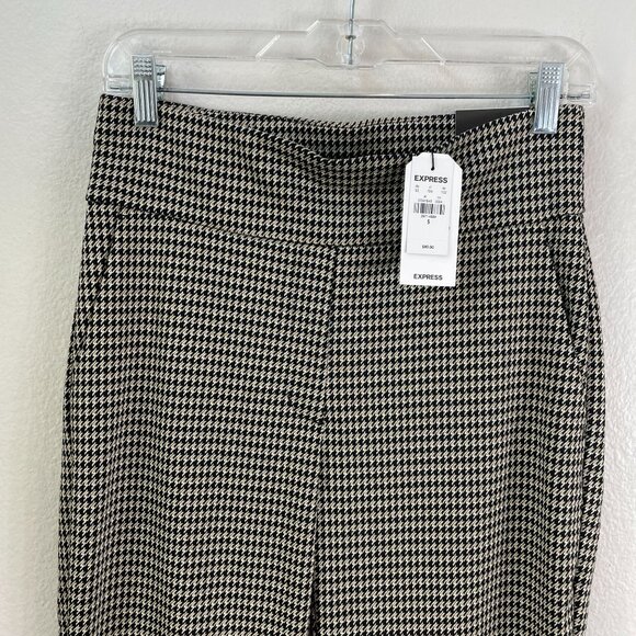 NEW Express Womens Small Houndstooth Boot High Rise Pants Work Career - Picture 2 of 12